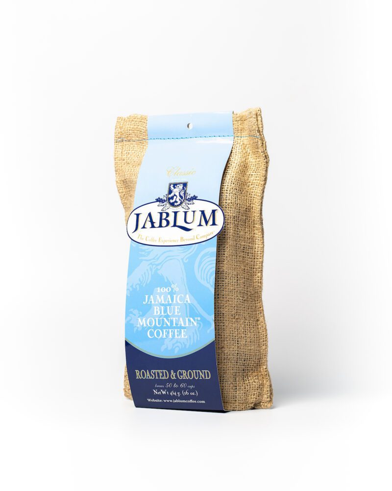 thumbnail interactive-video image 1 of Jablum Jamaica Blue Mountain Whole Bean Coffee – 16 Oz – Organic & Vegan – Roasted In Jamaica 1 of 6